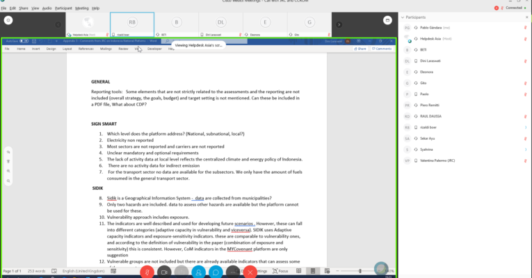 Indonesia: Technical Meeting on Climate Reporting Platform Integration