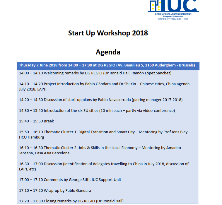 IUC-EU Cities Coaching Session in Brussels