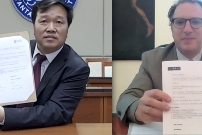 Virtual signing ceremony of MoU between Yantai (China) and Tuscia (Italy) Universities